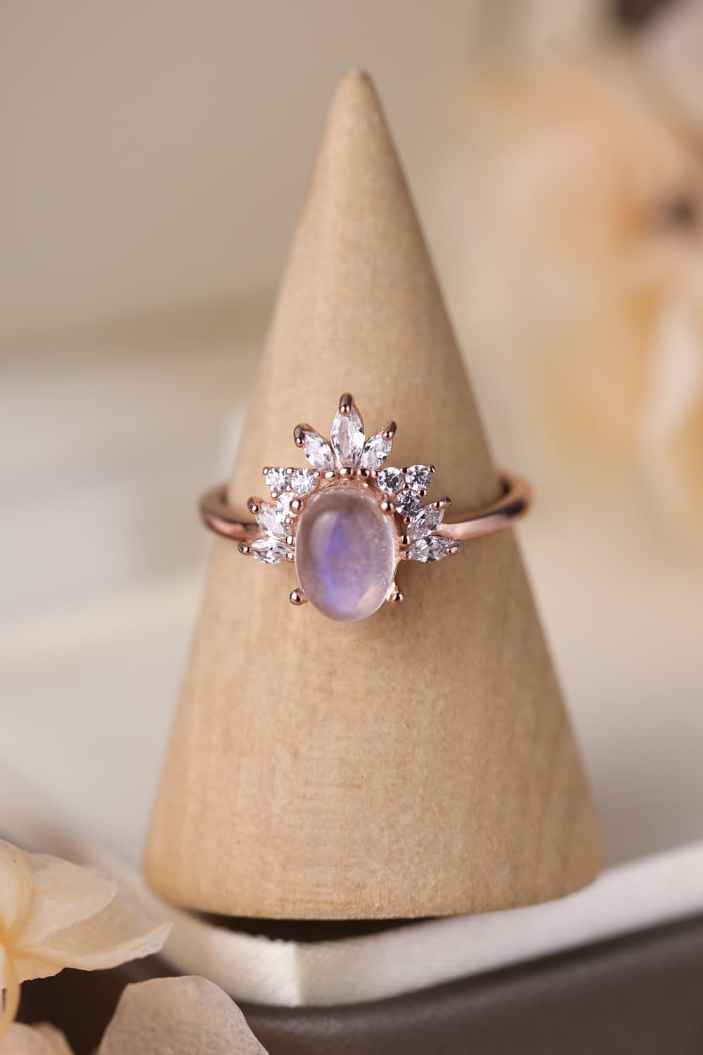 Moonstone Majesty in 18K Rose & Sterling Band - ZISK Shop  