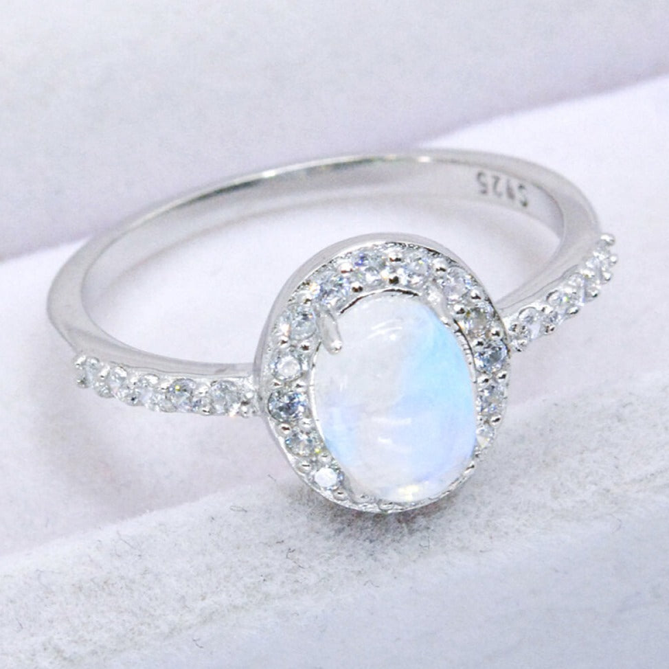 Sterling Silver Moonstone Aura Ring - ZISK Shop  