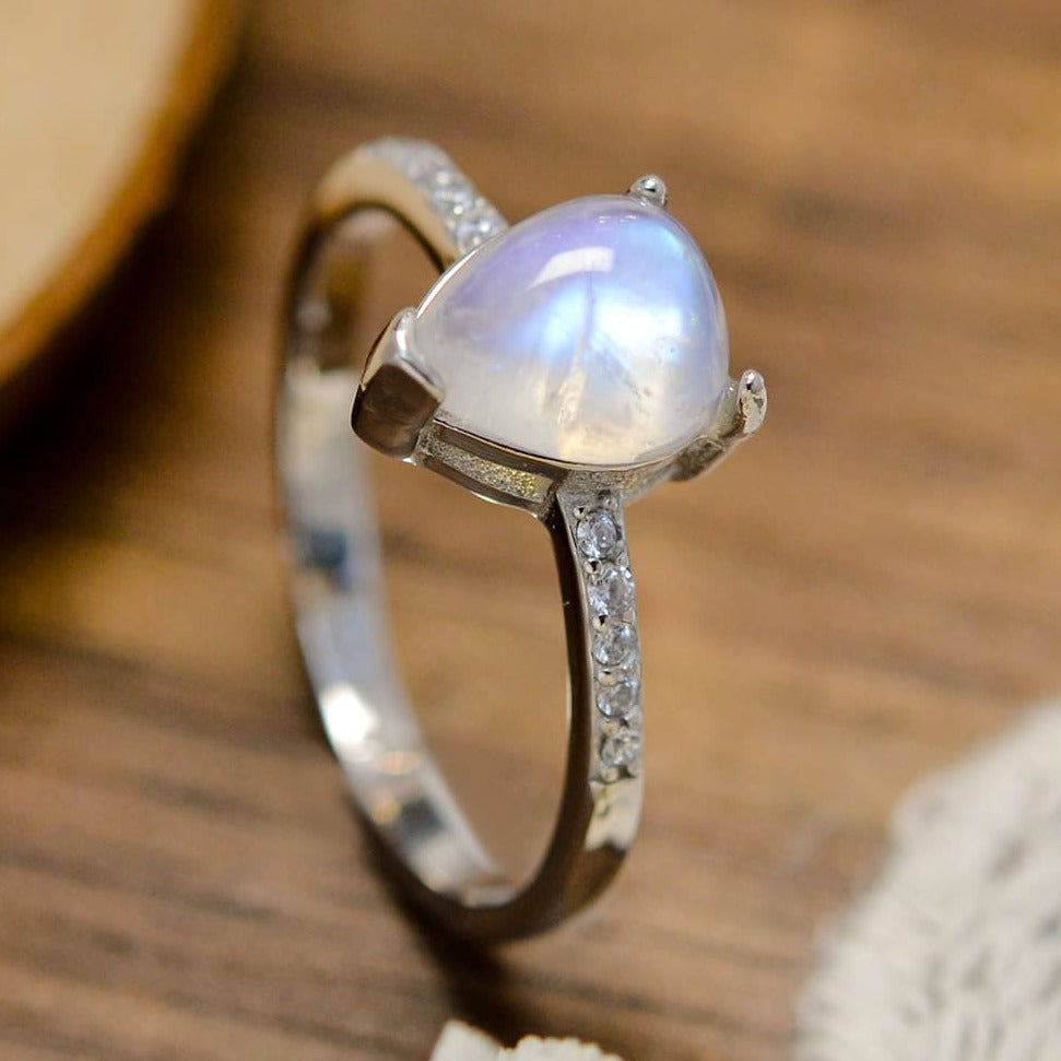 Moonstone Sterling Cascade Ring - ZISK Shop  