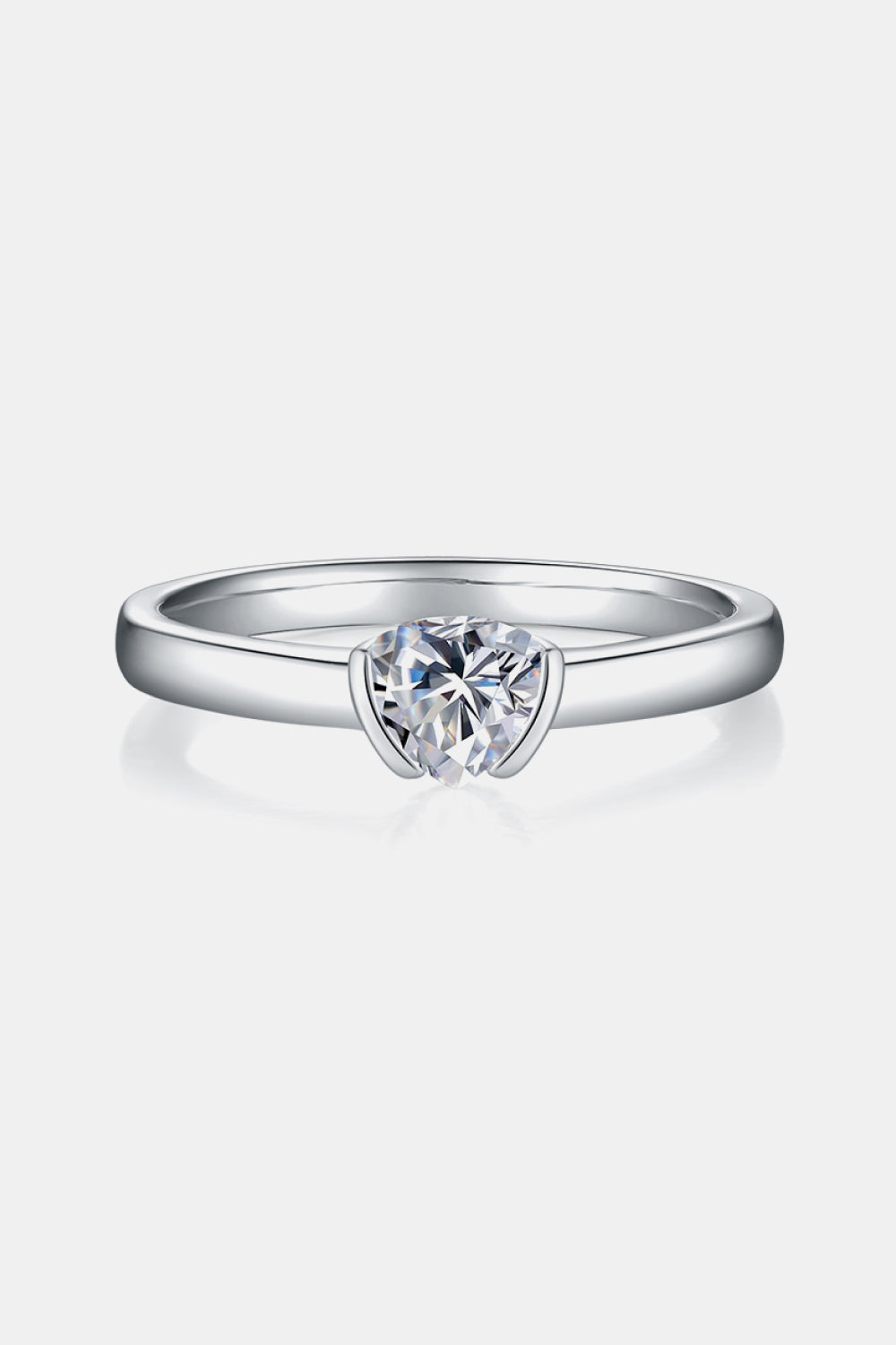 Sterling Solitary Moissanite Band