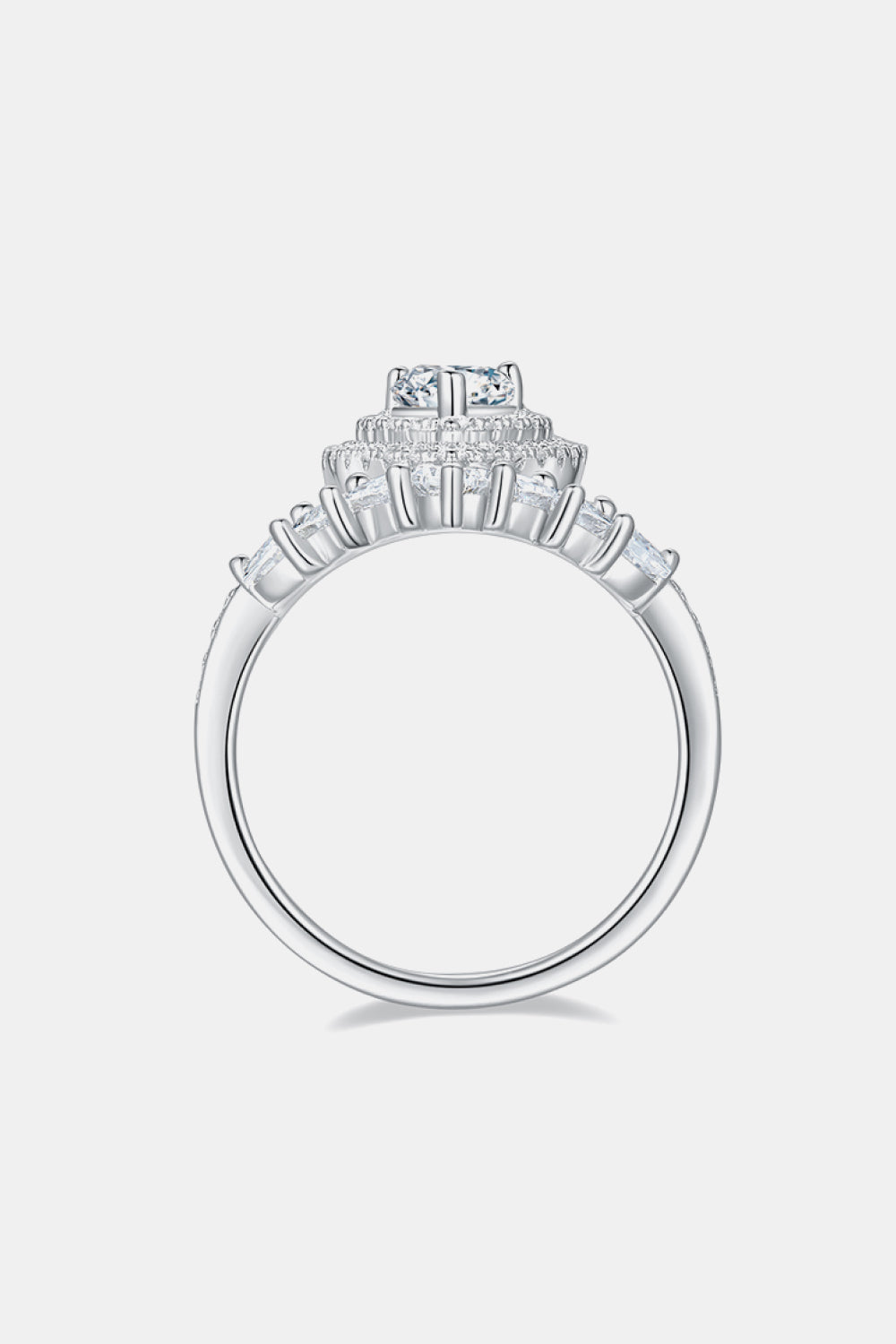 1 Carat Moissanite Coronet Silver Ring - ZISK Shop  