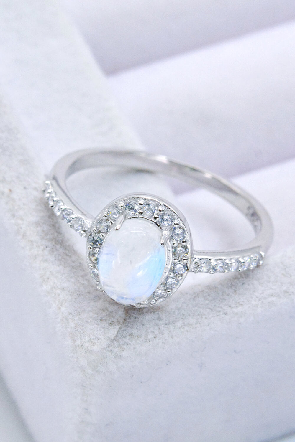 Sterling Silver Moonstone Aura Ring - ZISK Shop  