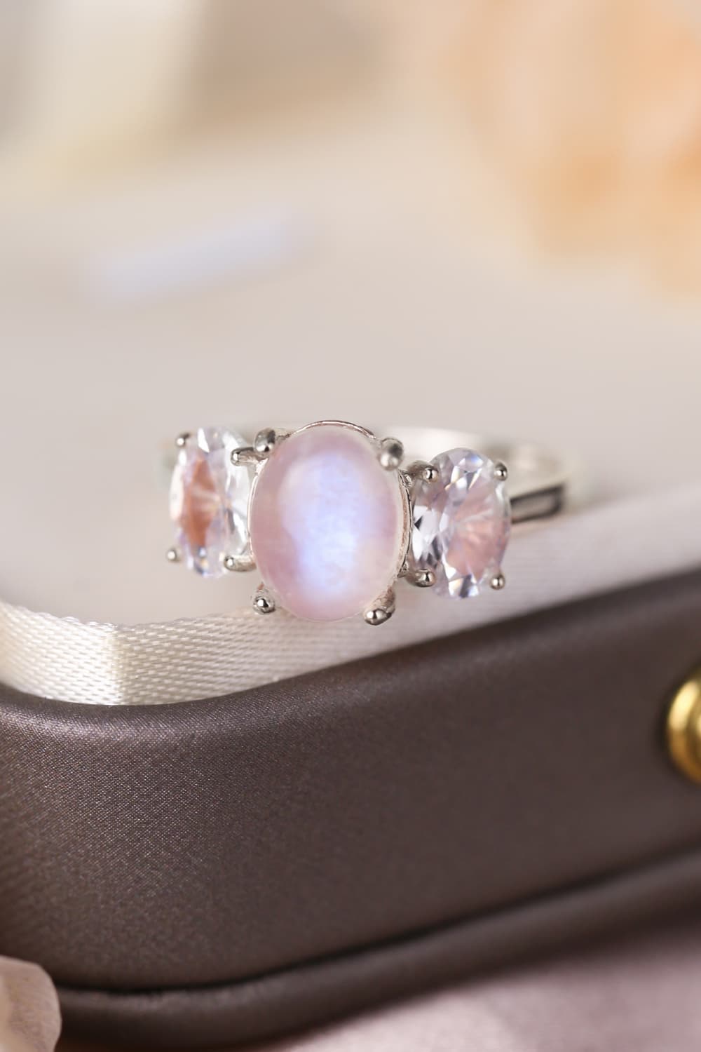 Tri-Gem Moonstone Sterling Ring - ZISK Shop  