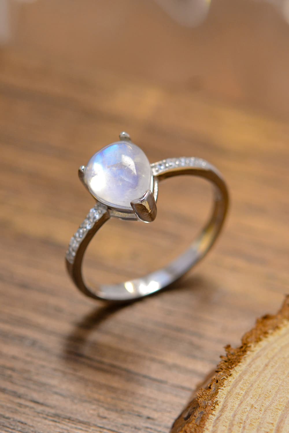 Moonstone Sterling Cascade Ring - ZISK Shop  