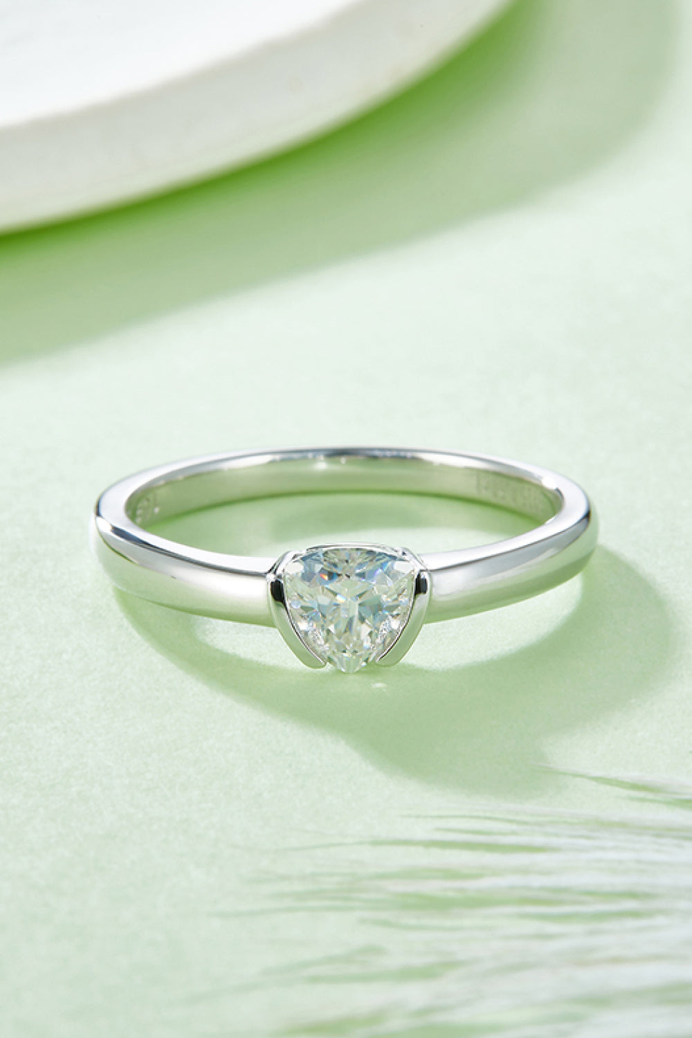 Sterling Solitary Moissanite Band