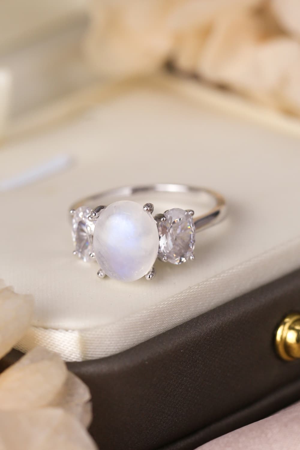 Tri-Gem Moonstone Sterling Ring - ZISK Shop  