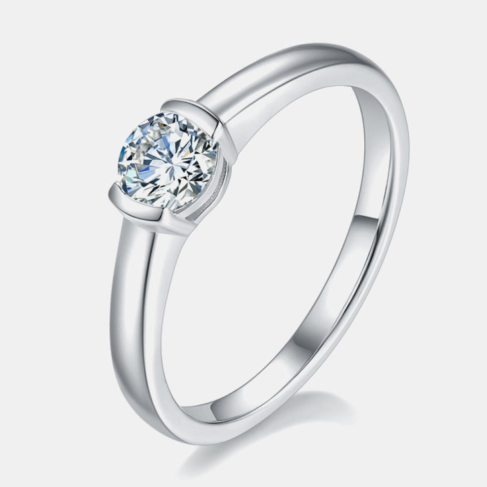 Sterling Solitary Moissanite Band - ZISK Shop  