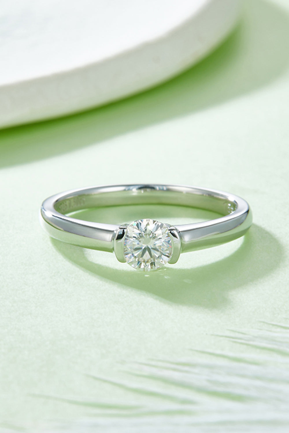 Sterling Solitary Moissanite Band - ZISK Shop  