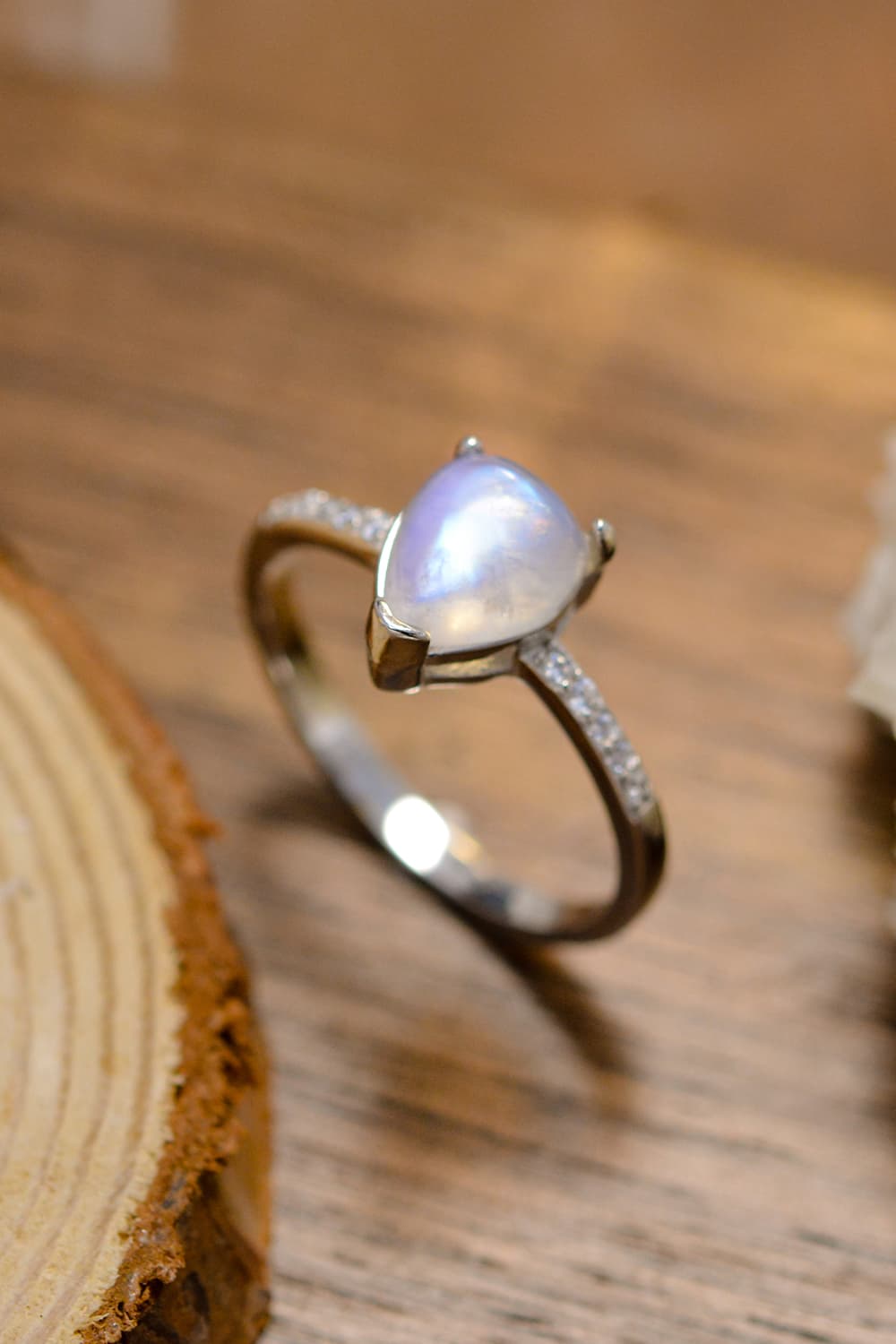 Moonstone Sterling Cascade Ring - ZISK Shop  